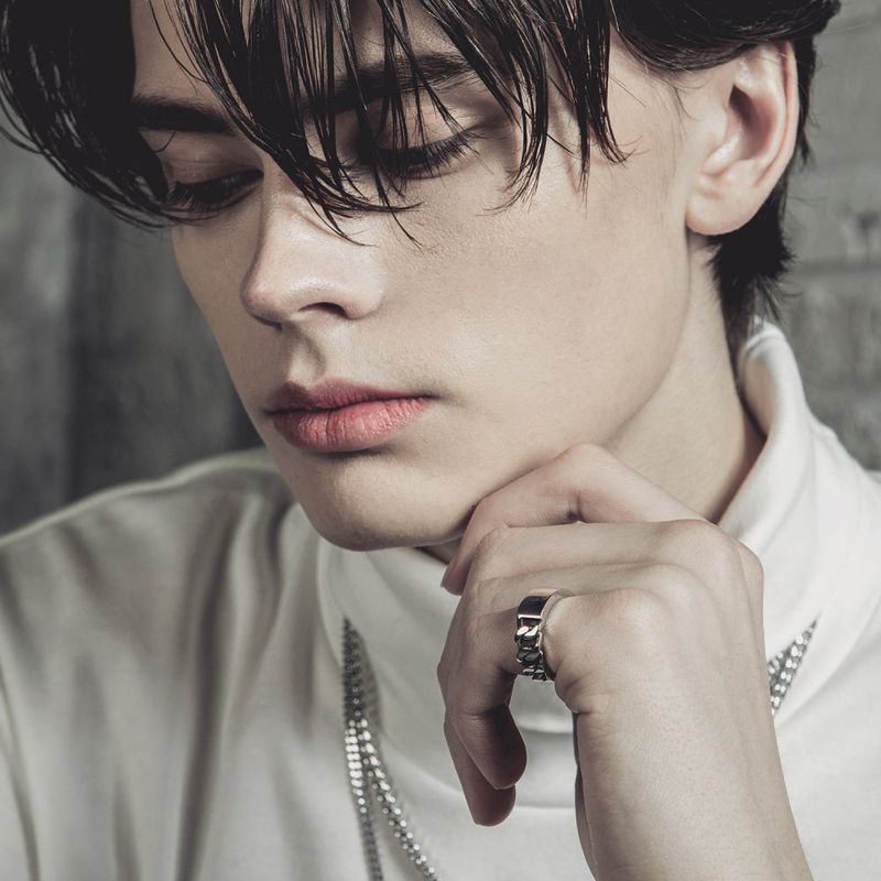 SVR-619 ACE Chan Enhypen Garden AB6IX Jeon Woong Wearing Silver Sliver 925 Minja Plain Chain Silver Ring 7mm