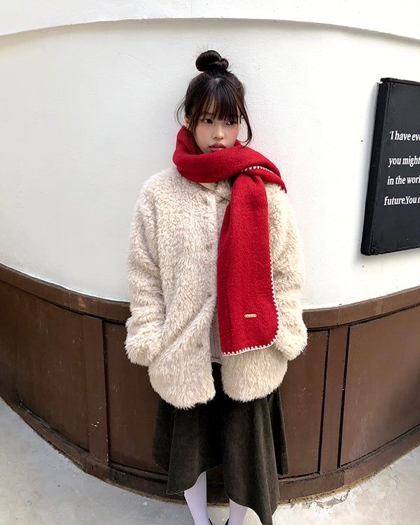 WONDER WONDER（ワンダーワンダー）の「マートンカラーブロックニットマフラー（ファッション小物）」
