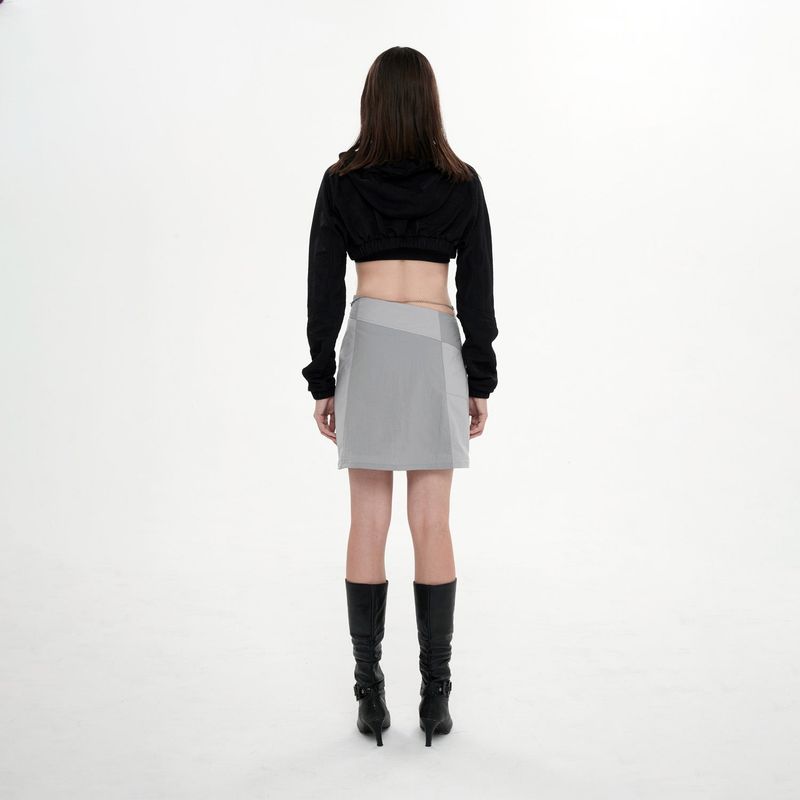 POCKET DETAIL CHAIN SKIRT(LIGHT GRAY)