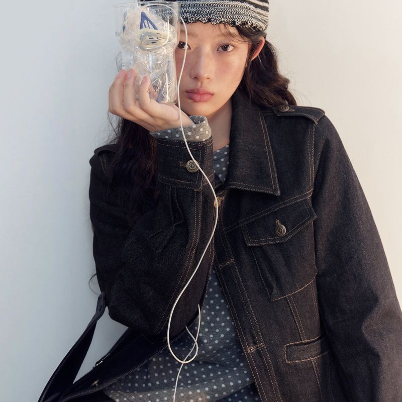 La mode MAQI（ラ モード マキ）の「ローデニム フィッテッド ワークジャケット（ジャケット/アウター）」