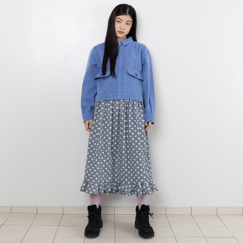 TTTTwister Ruffle Long Skirt - Dot Black
