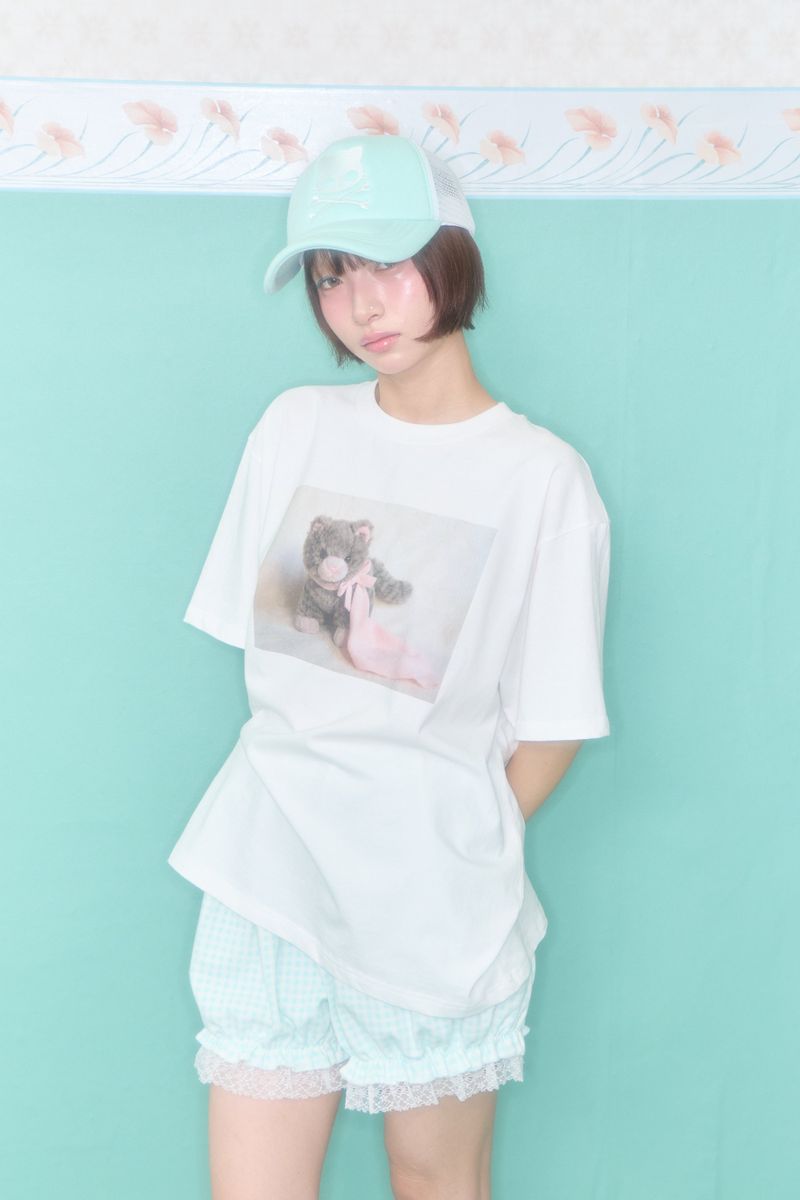 MORI GINGHAM CHECK LACE SHORTS (MINT)