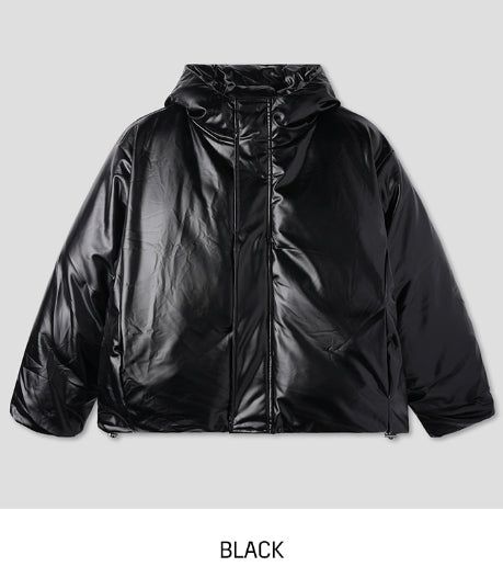 Touk glossy puffer hood padding