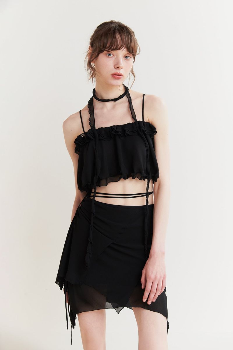LILY SCARF TOP black