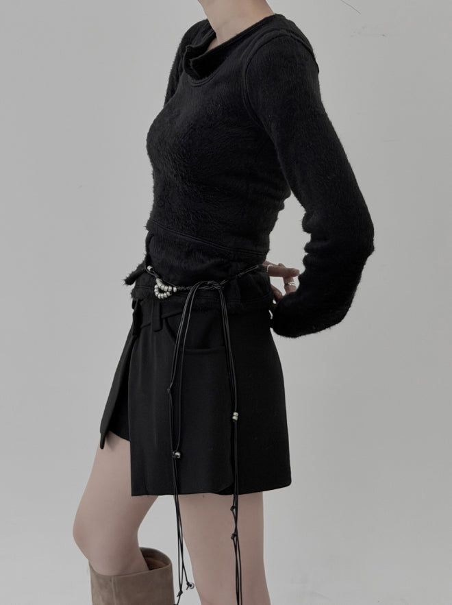Bude Fur Sleeveless Cardigan Set
