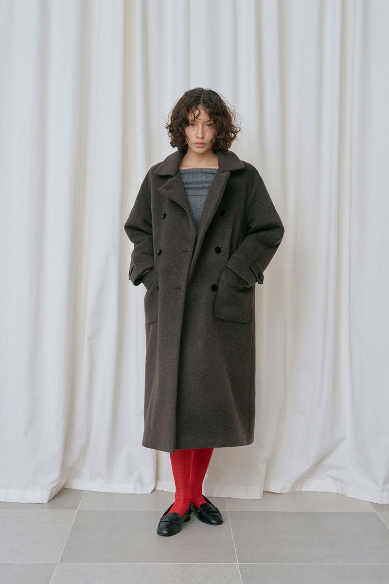 Herringbone double coat_brown