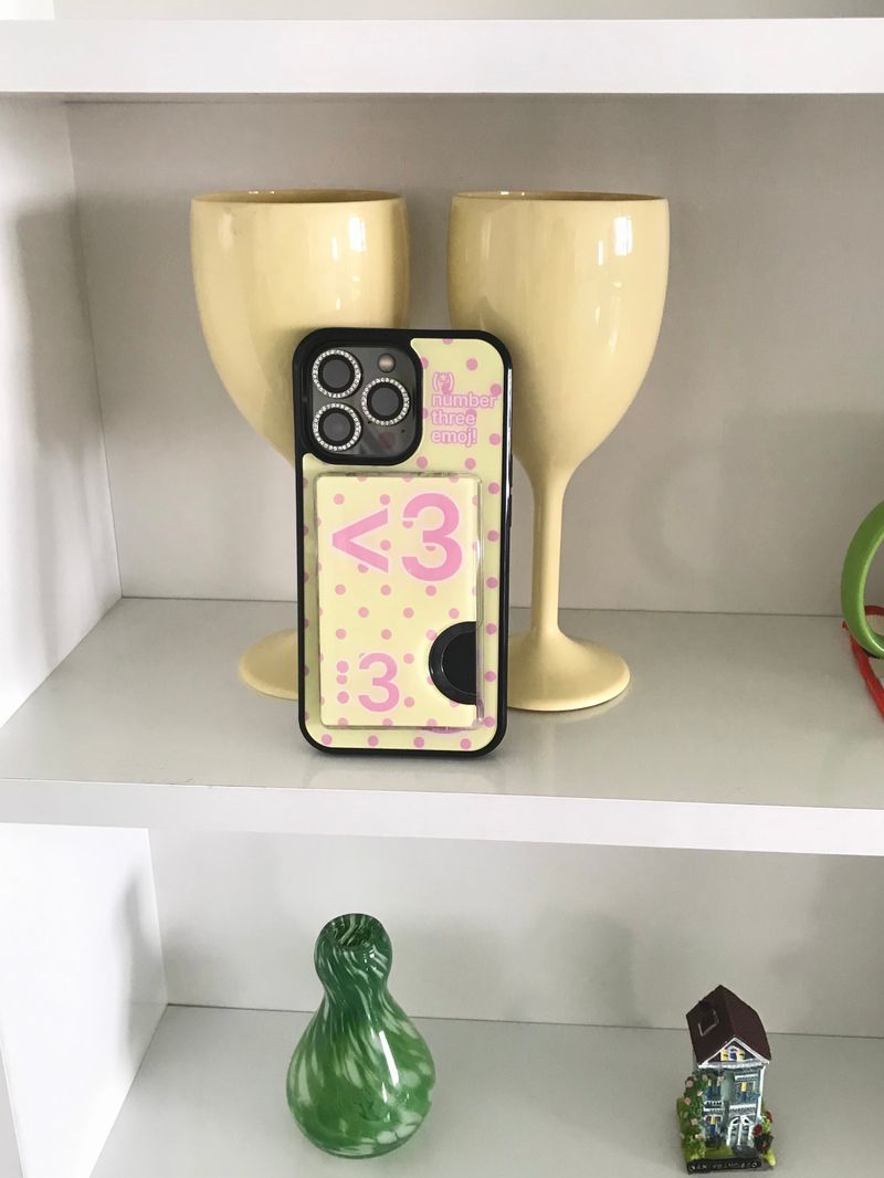 [MADE] Number 3 emoji case + card slot (Lemon candy)