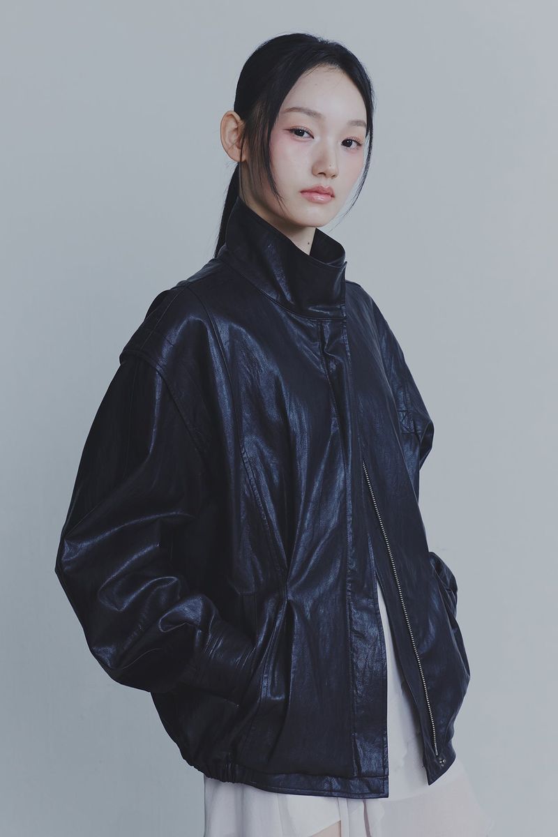THALIA LEATHER JACKET deep brown