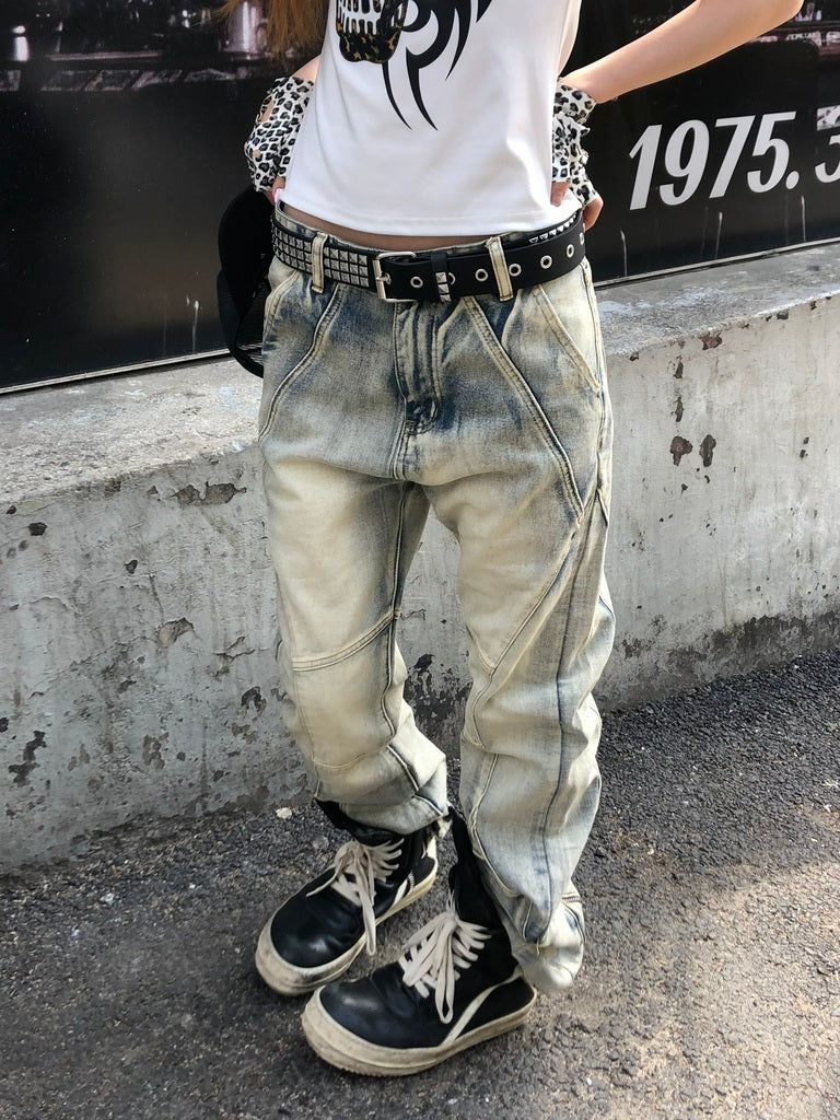 Smoky Washed Zipped Pants