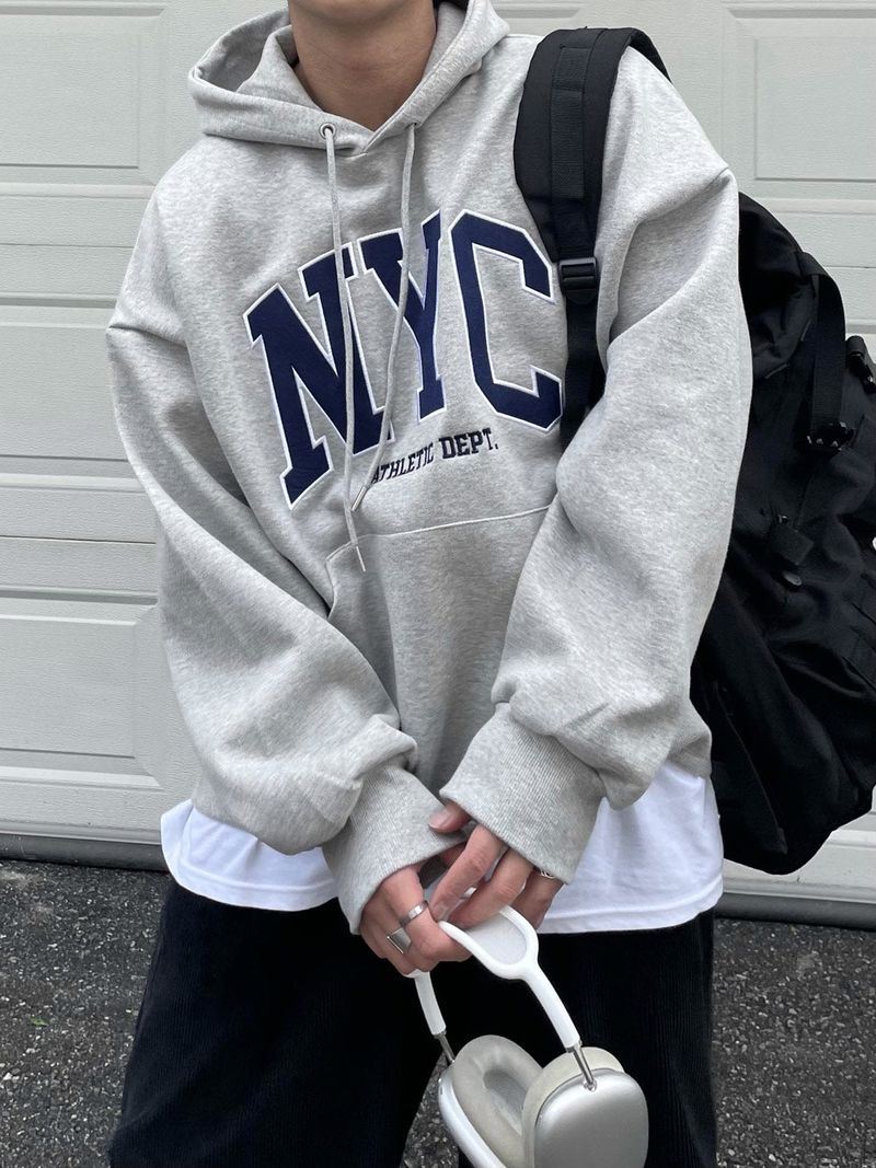 nyc lettering loosefit hoody
