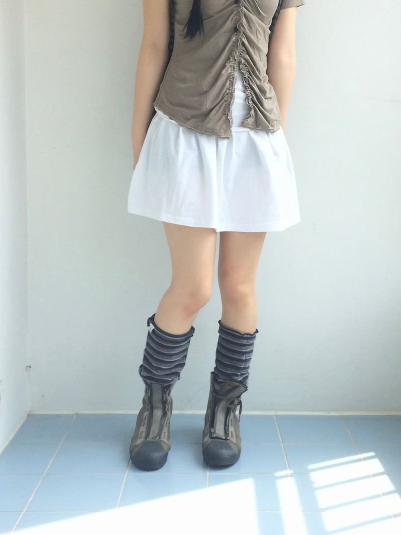 Shirring Flared Dress