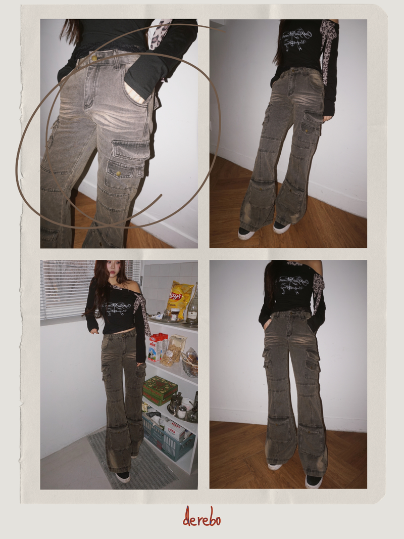 Pocket Semi Bootcut Denim Pants