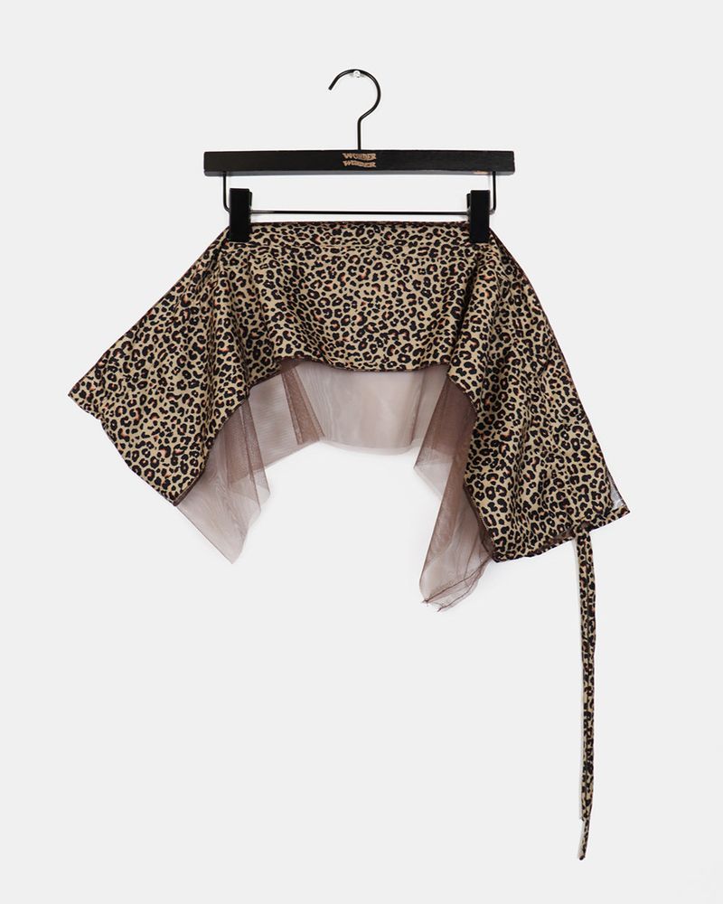 Aven Leopard layered wrap skirt