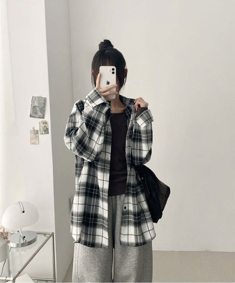 Lue Loose Fit Checkered Shirt
