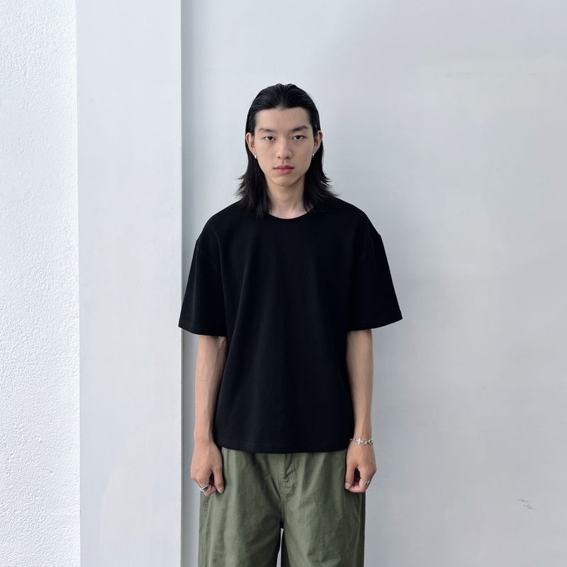 FADE MEET（フェードミート）の「Relaxed Waffle-Knit Tee（Tops）」