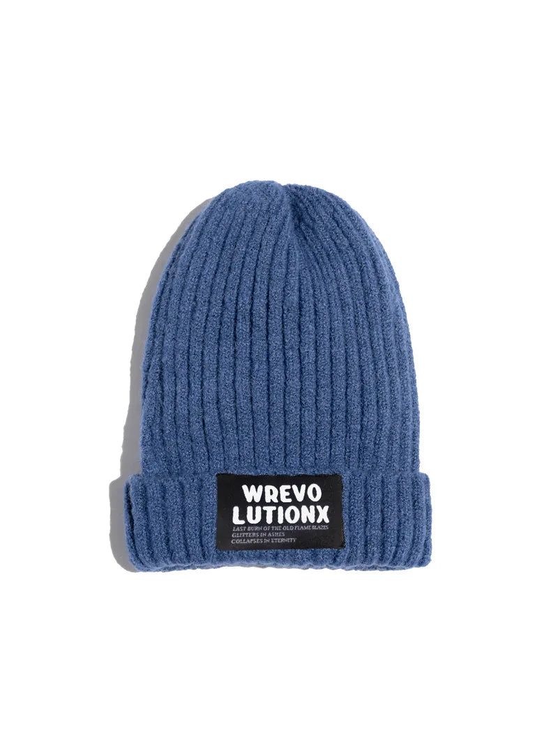 WREVOLUTIONX by WooLeeX（レボリューションエックス バイ ウーリーエックス）の「WREVOLUTIONX 24" Logo Beanie (Paddinton Blue)（Hats）」