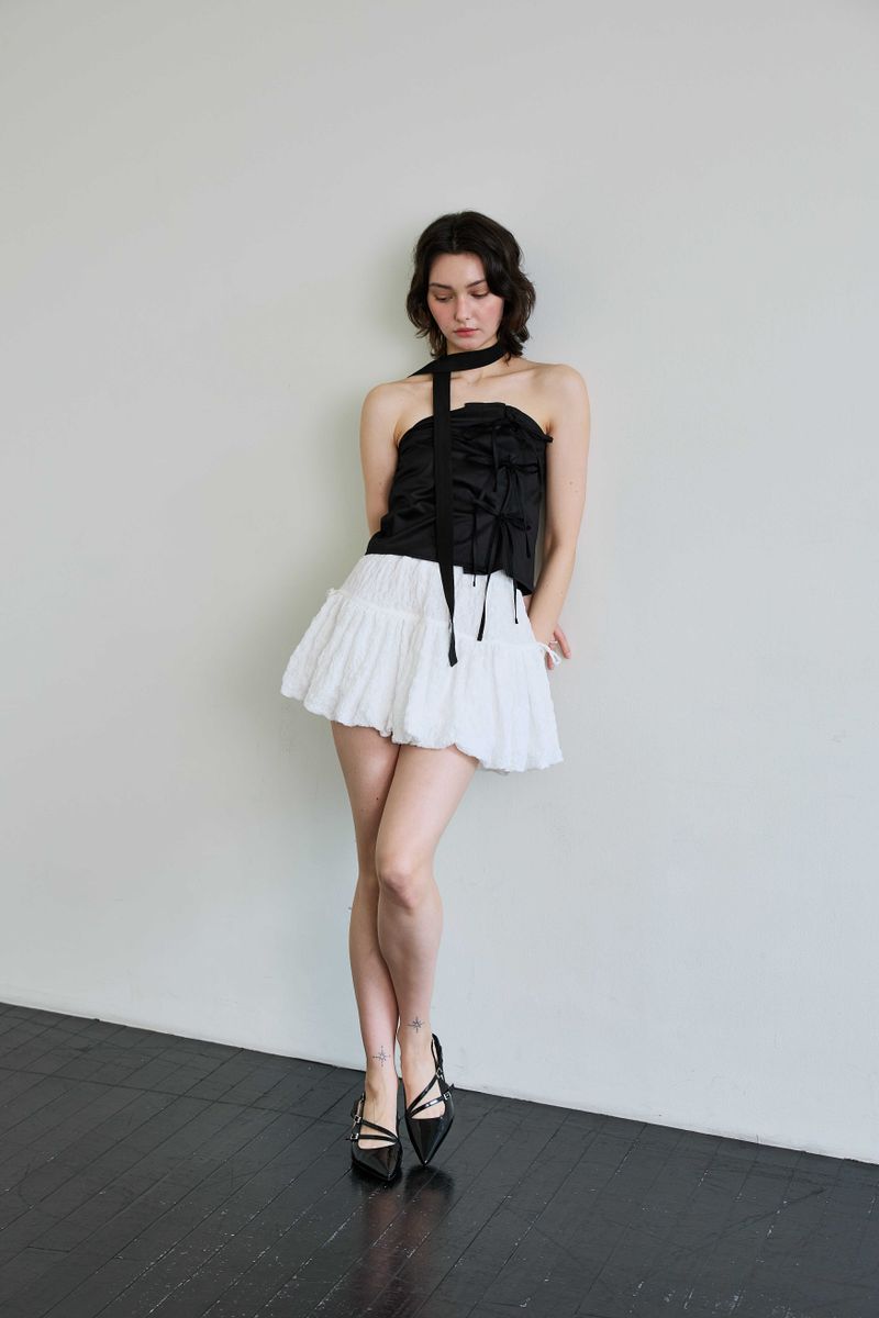 ELFIN SCARF TOP / BLACK