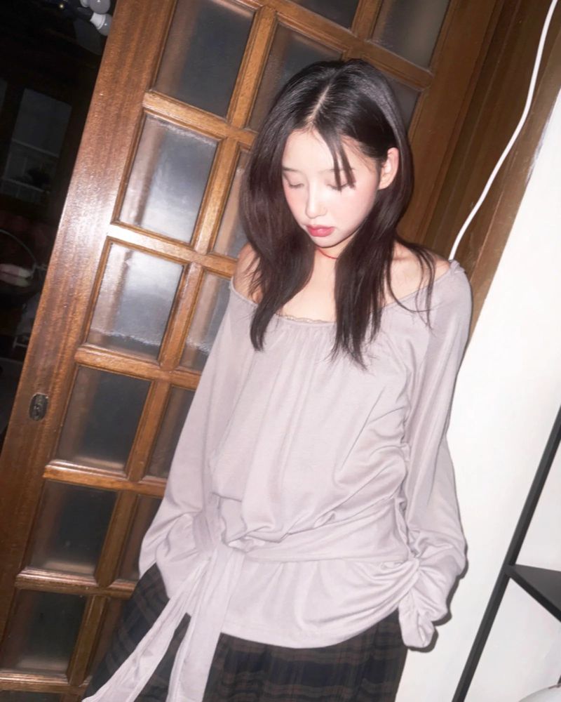 (3color) Shirring Deep Round Soft Wrap Hoodie