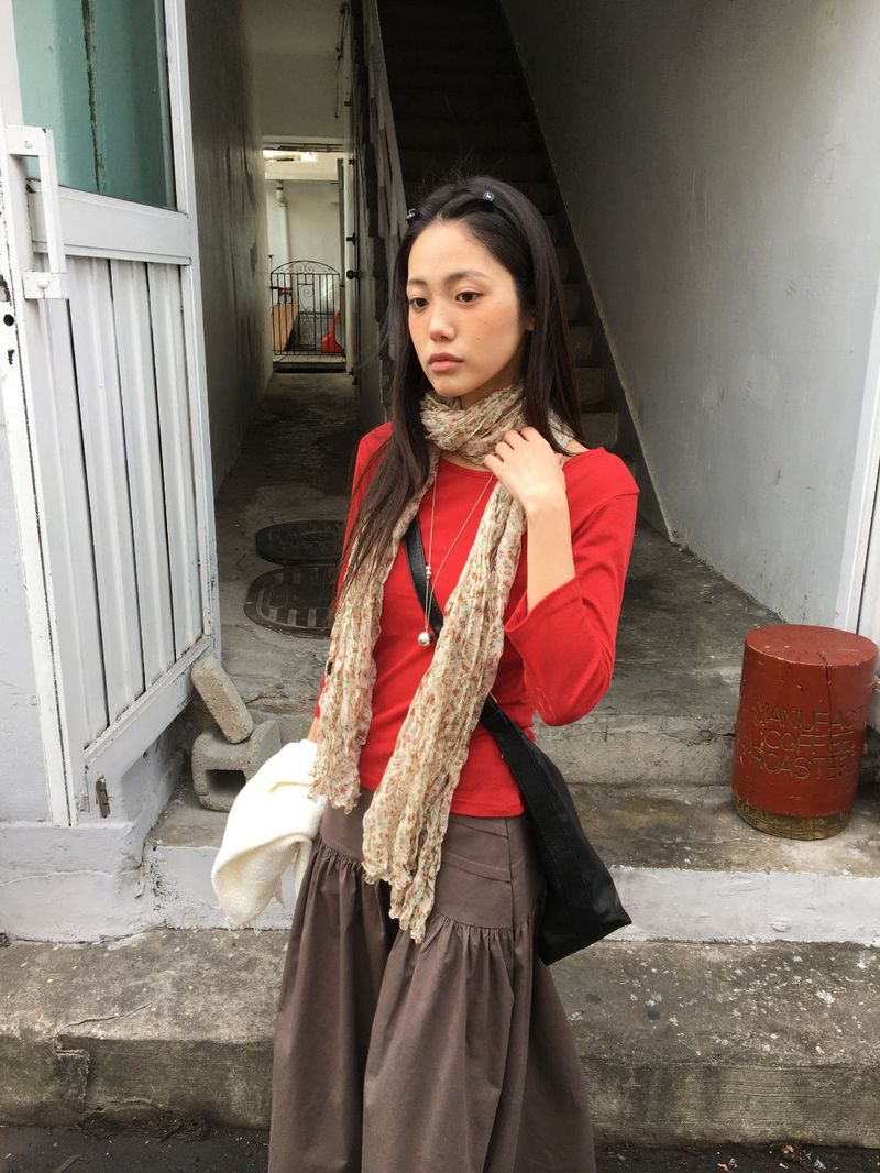 Antique Fold Skirt (3color)