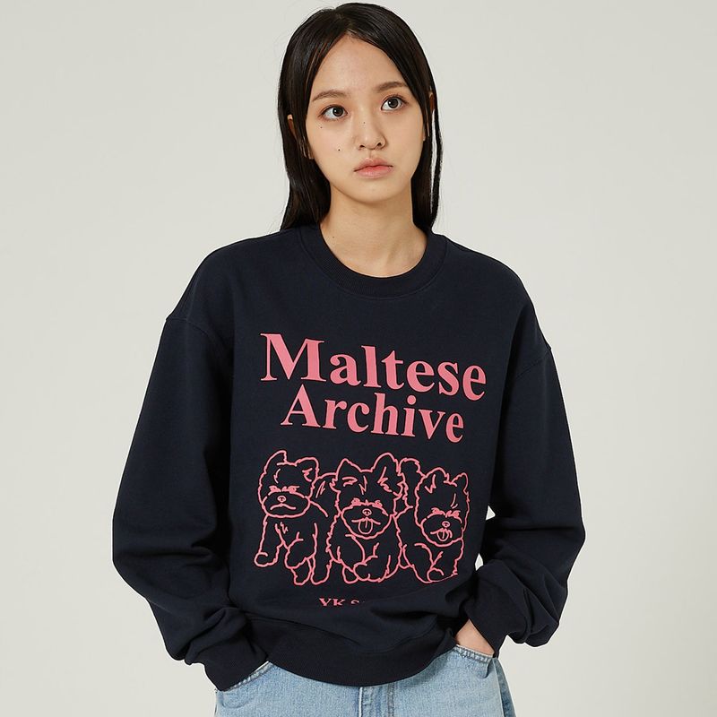 Maltese archive line graphic sweatshirts