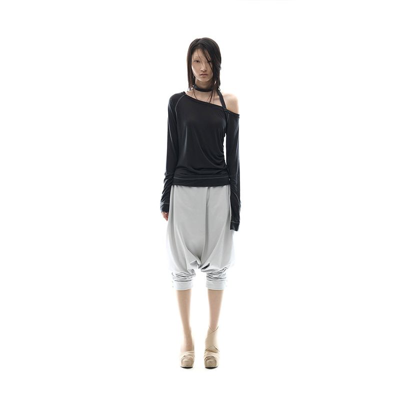 ojos（オホス）の「Asym Shoulder Scarf LongSleeve / Charcoal（Tops）」
