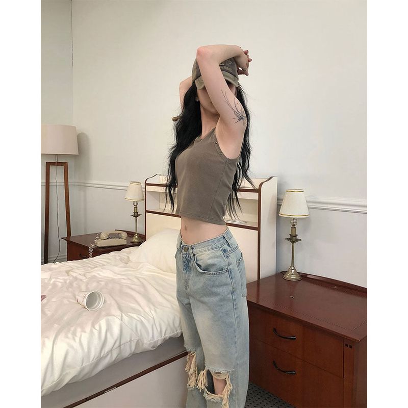 DEEP SWAY(ディープ スウェイ)の「Stud Brown Sleeveless(Tops)」