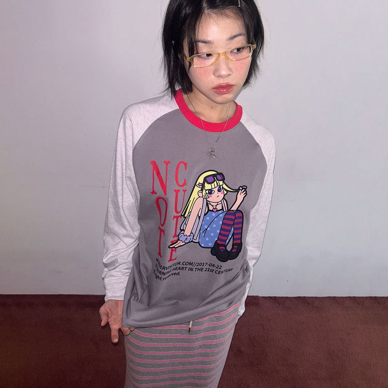 wonder visitor（ワンダービジター）の「Sour girl Raglan LS-T [grey]（Tops）」