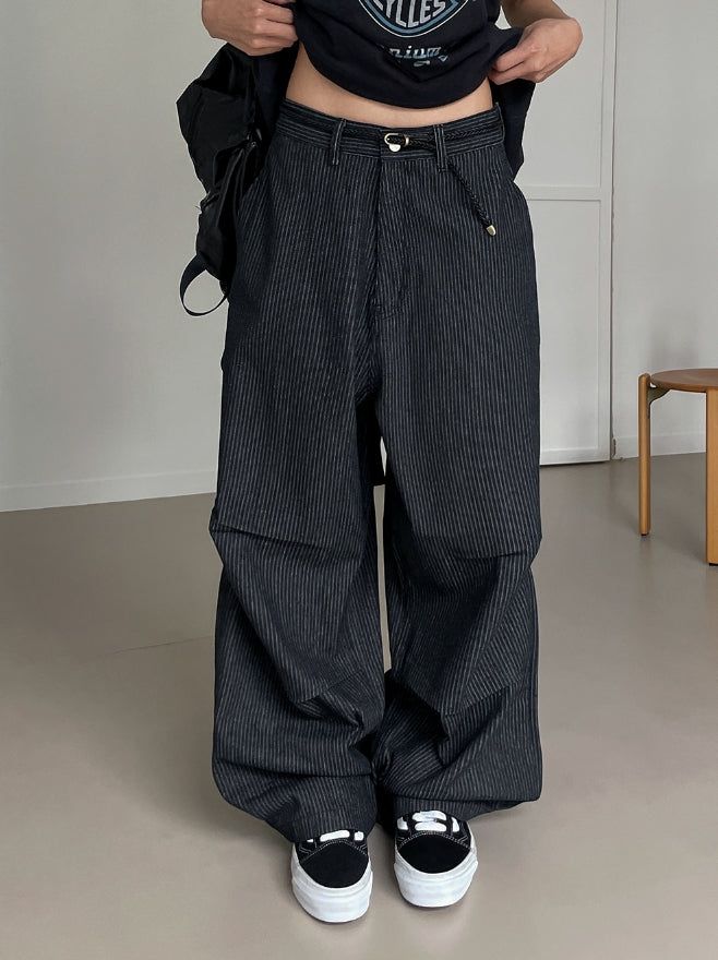 Pay wide pintuck striped denim