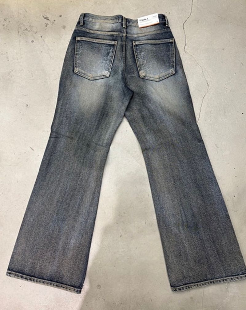Greenwashed maxi flared jeans