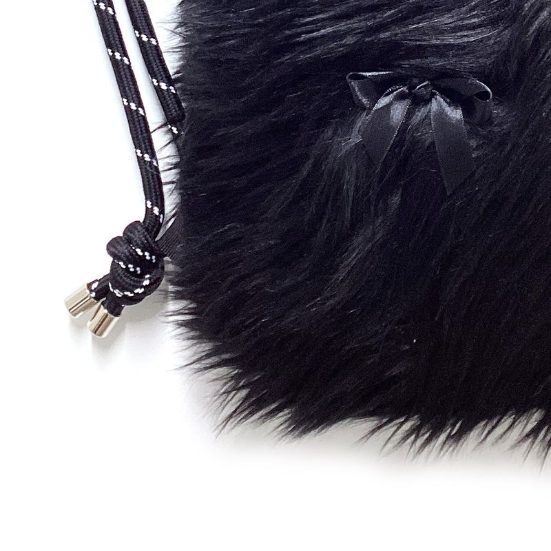 Ribbon Gym Sack [Black Fur]
