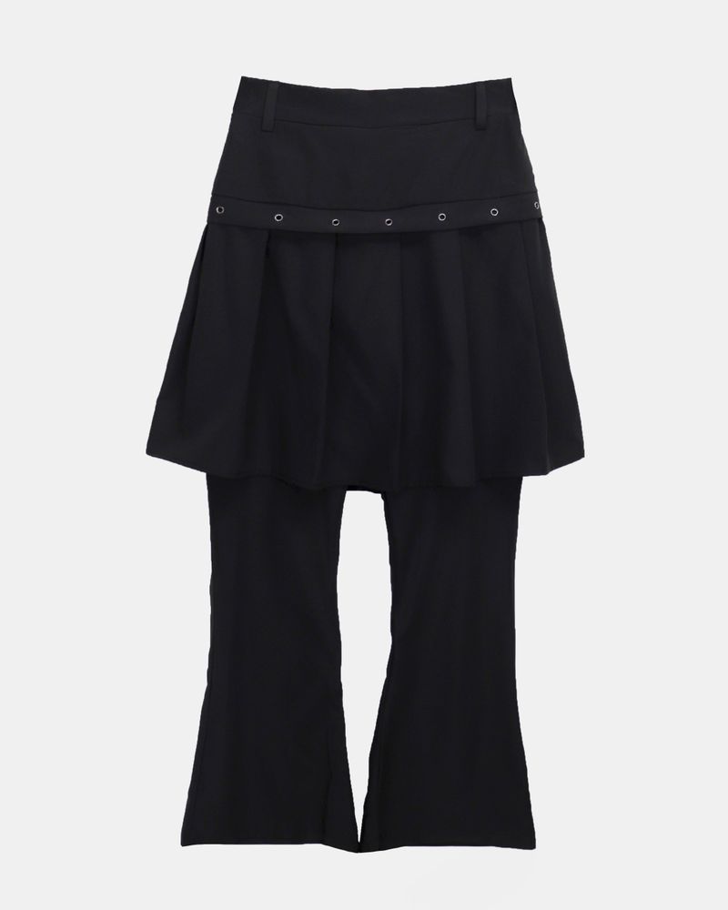 Luan Eyelet layered midi skirt bootcut pants