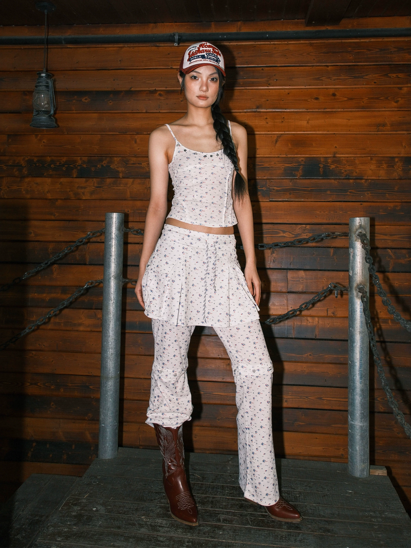 The "dazzle top" floral suspender