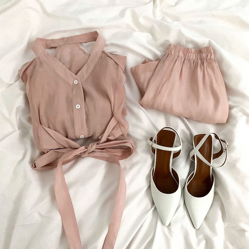 Pure Halter Off Shoulder Blouse + Shorts