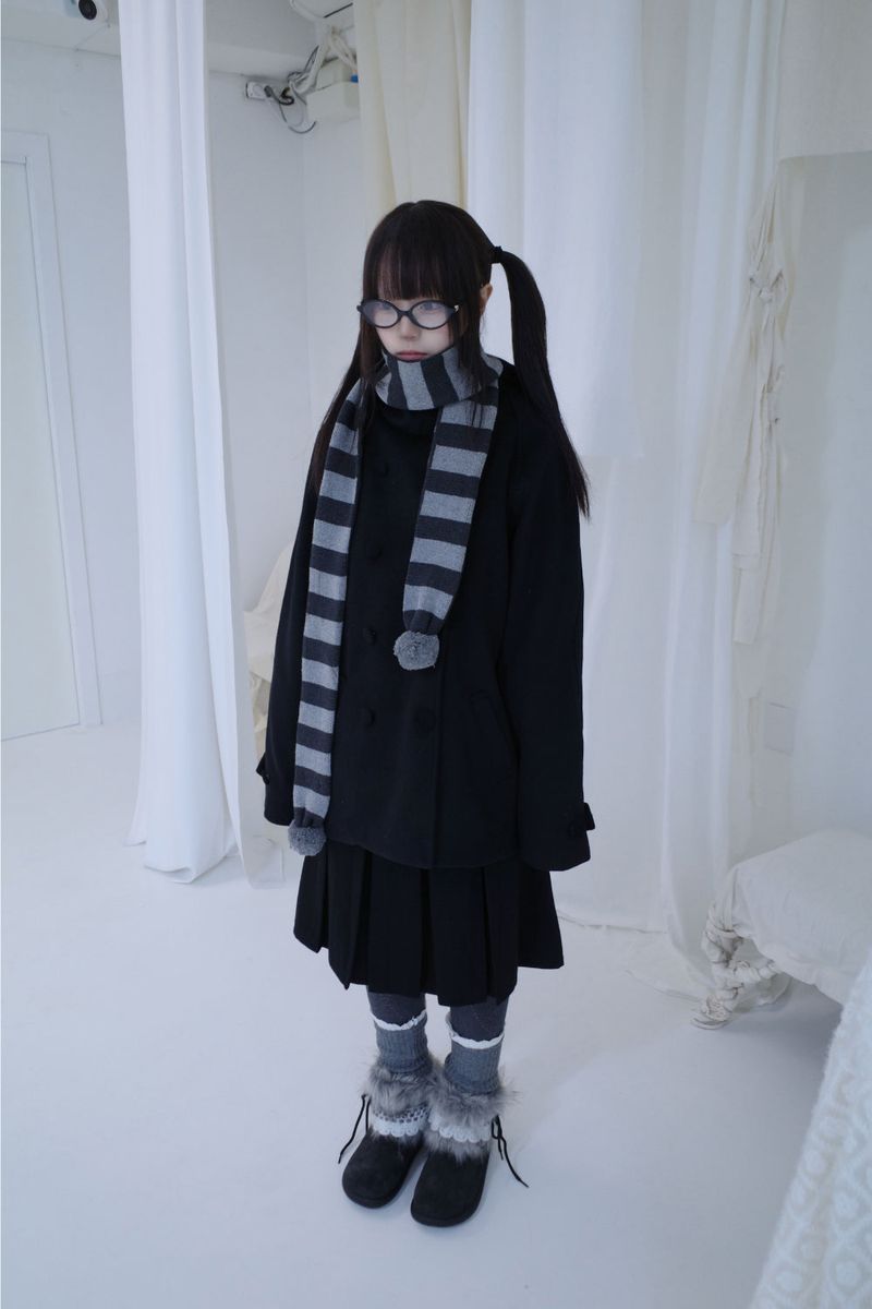 Bonju double half hood coat (2color)