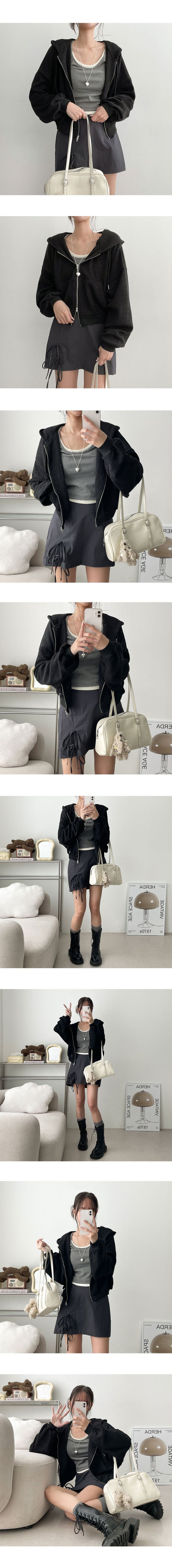 Jeans Back-banded Ribbon String Mini-Skirt