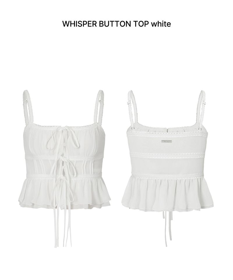 WHISPER BUTTON TOP white