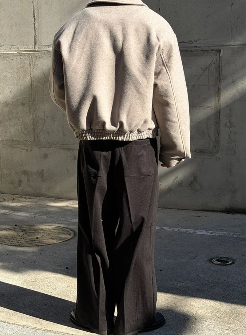[F/W] Herringbone crop blouson jacket(2color)