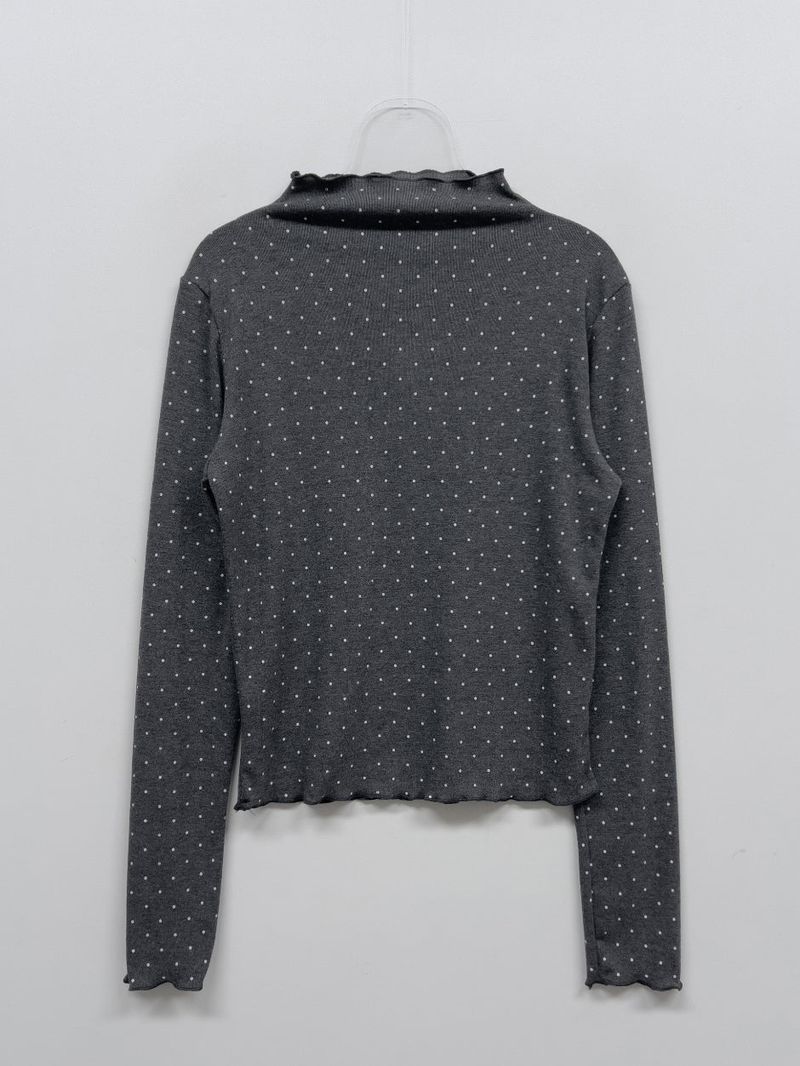 Dot Wave Turtleneck T-Shirt