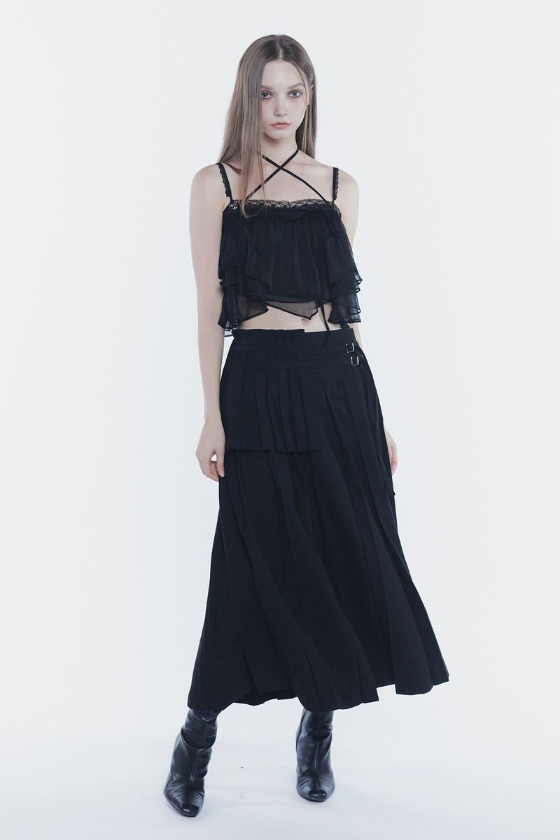 MERMAID FRILL TOP black