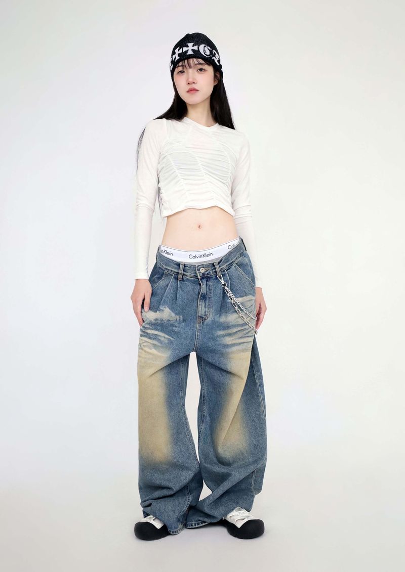 Shirred Asymmetrical T-Shirt