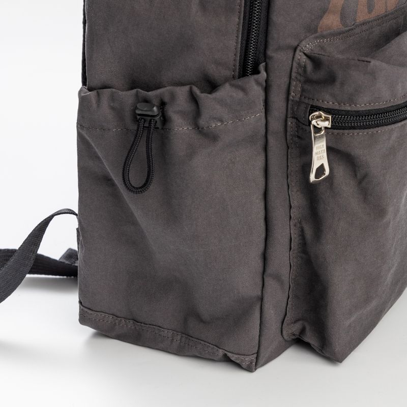 Printed Twill Pocket Backpack (Gray)