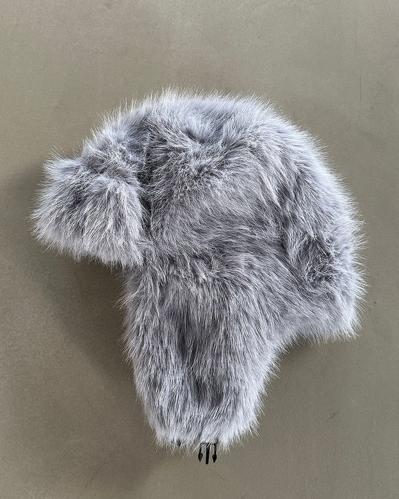 Mink fur earrings Baraklava Truffer hat