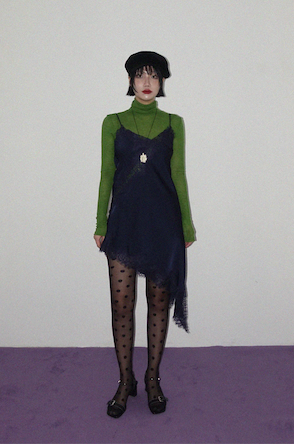 WIDE DOT STOCKING (IVORY, BLACK 2COLORS!)