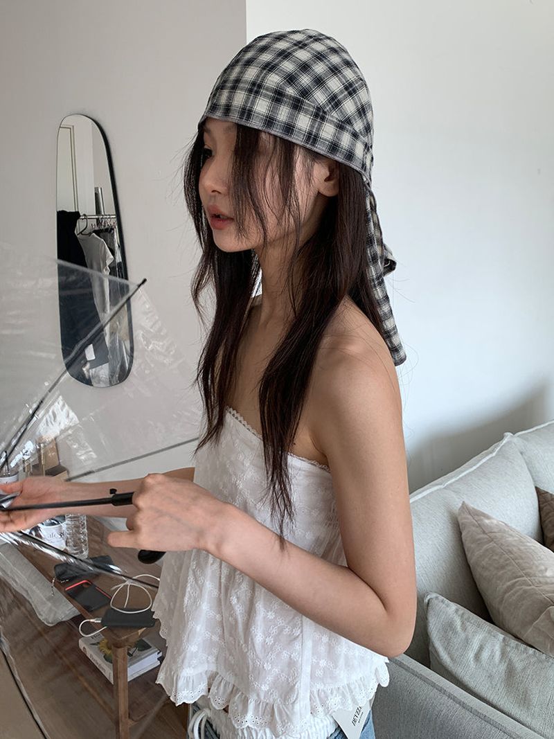 CHECK HAIR SCARF (2C)