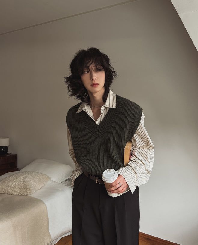 Benny wool V-neck knitwear vest