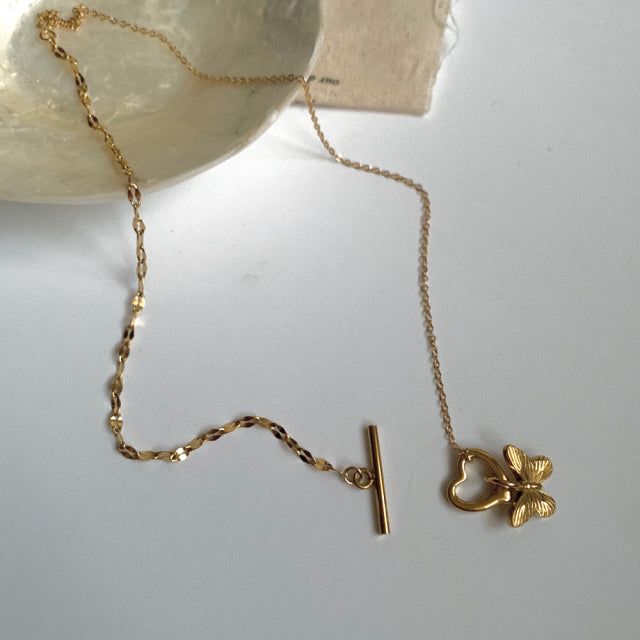 nna Heart Butterfly Toggle Bar Unique Necklace