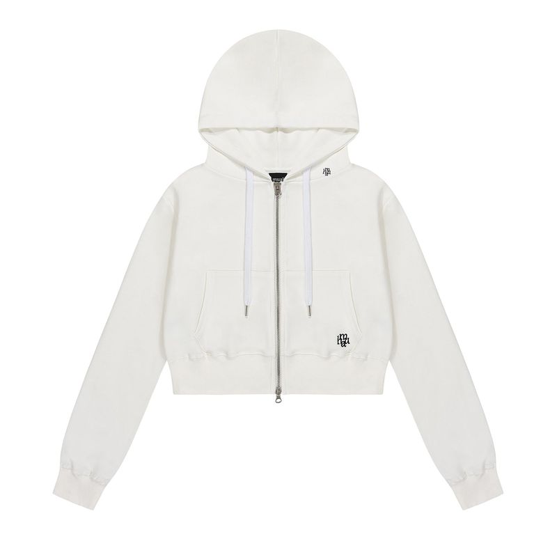 LOGO STITCH CROP HOOD ZIPUP