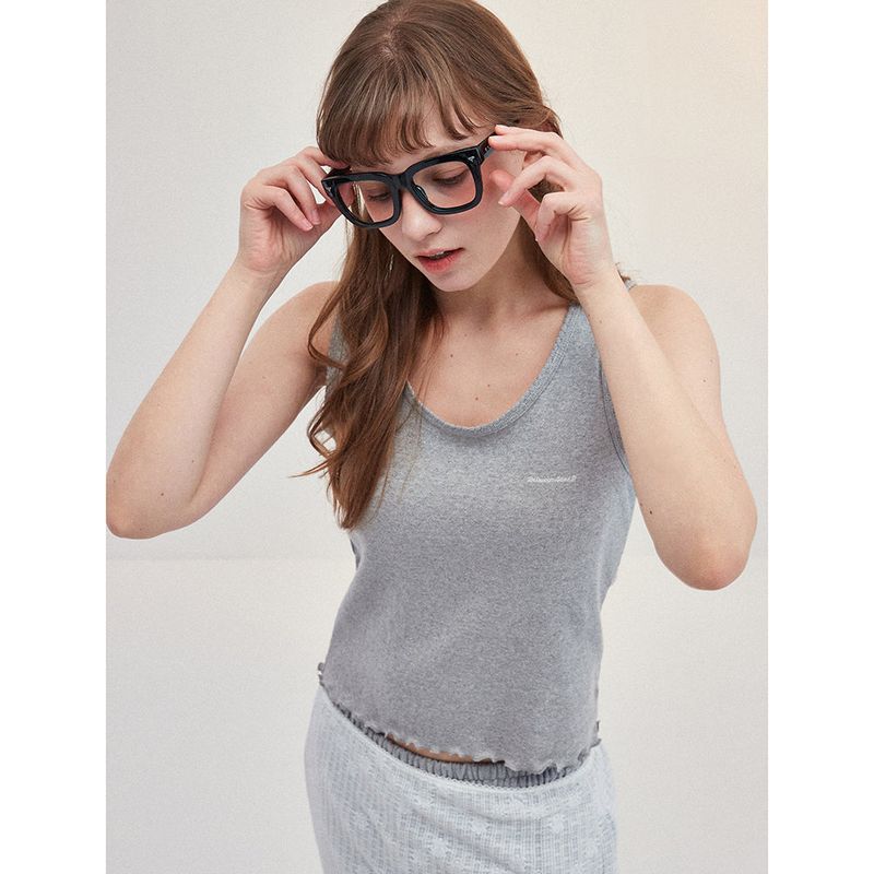 SCALLOP PUNCHING SLEEVELESS_GRAY