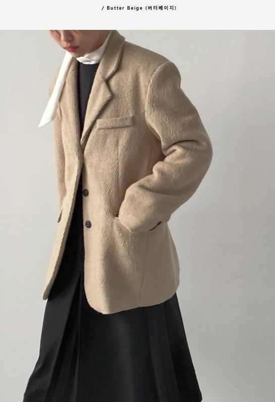 INCHANT ME（インチャントミー）の「[Wool 50%/Quilted lining] Twill wool single over fit jacket（Jackets/Outerwear）」