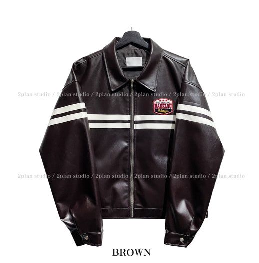 Babel Patch Leather Jacket
